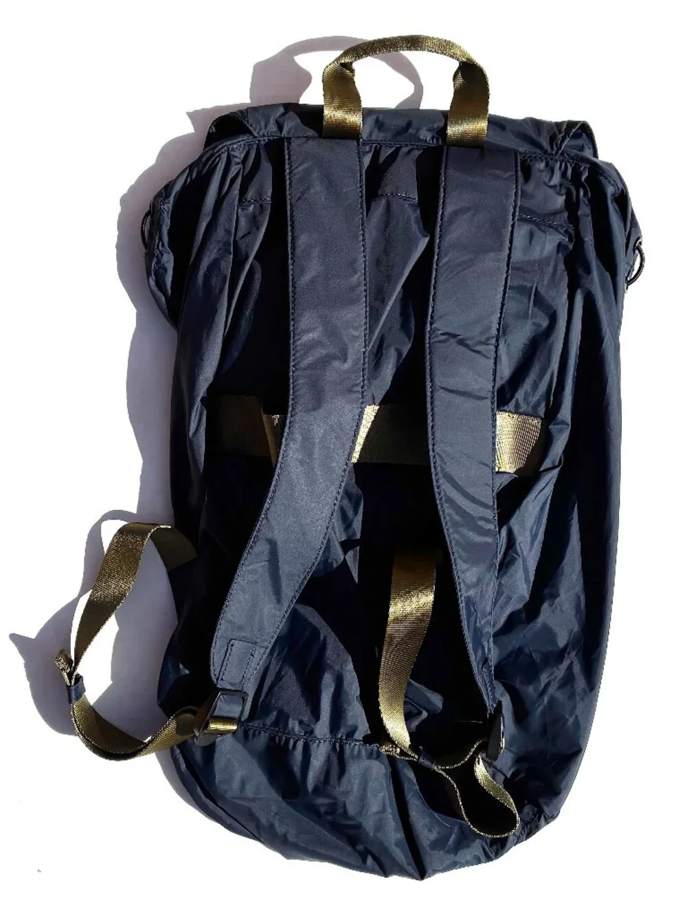 Away Packable Water-Resistant Backpack, Navy/Tan - Picture 4 of 9